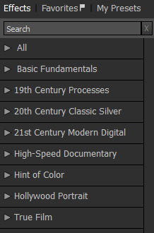 Perfect B&W Preset Panel