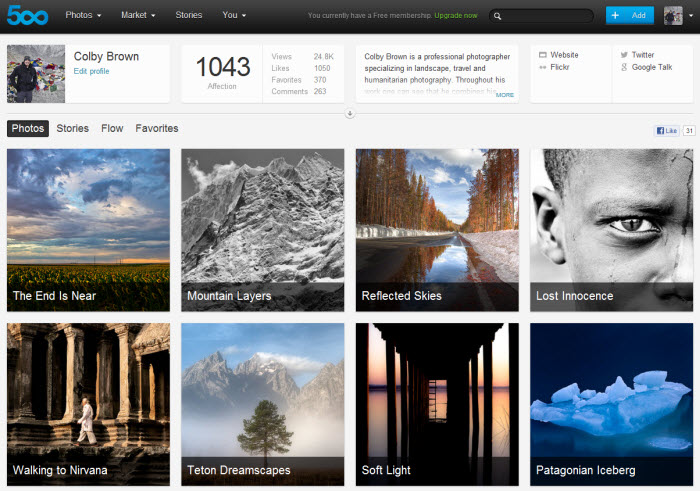 Colby Brown's 500px Profile Colorado Photographer Colby Brown's 500px Profile