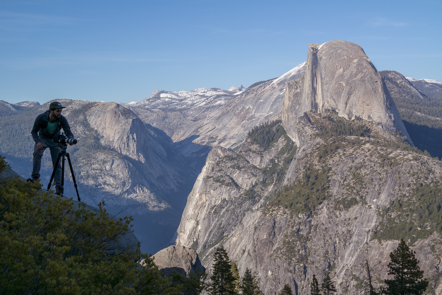 Cameron Slyvester filming on location in Yosemite for a project with me