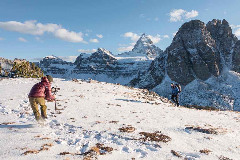 Working in the Canadian Rockies on a film project for Travel Alberta