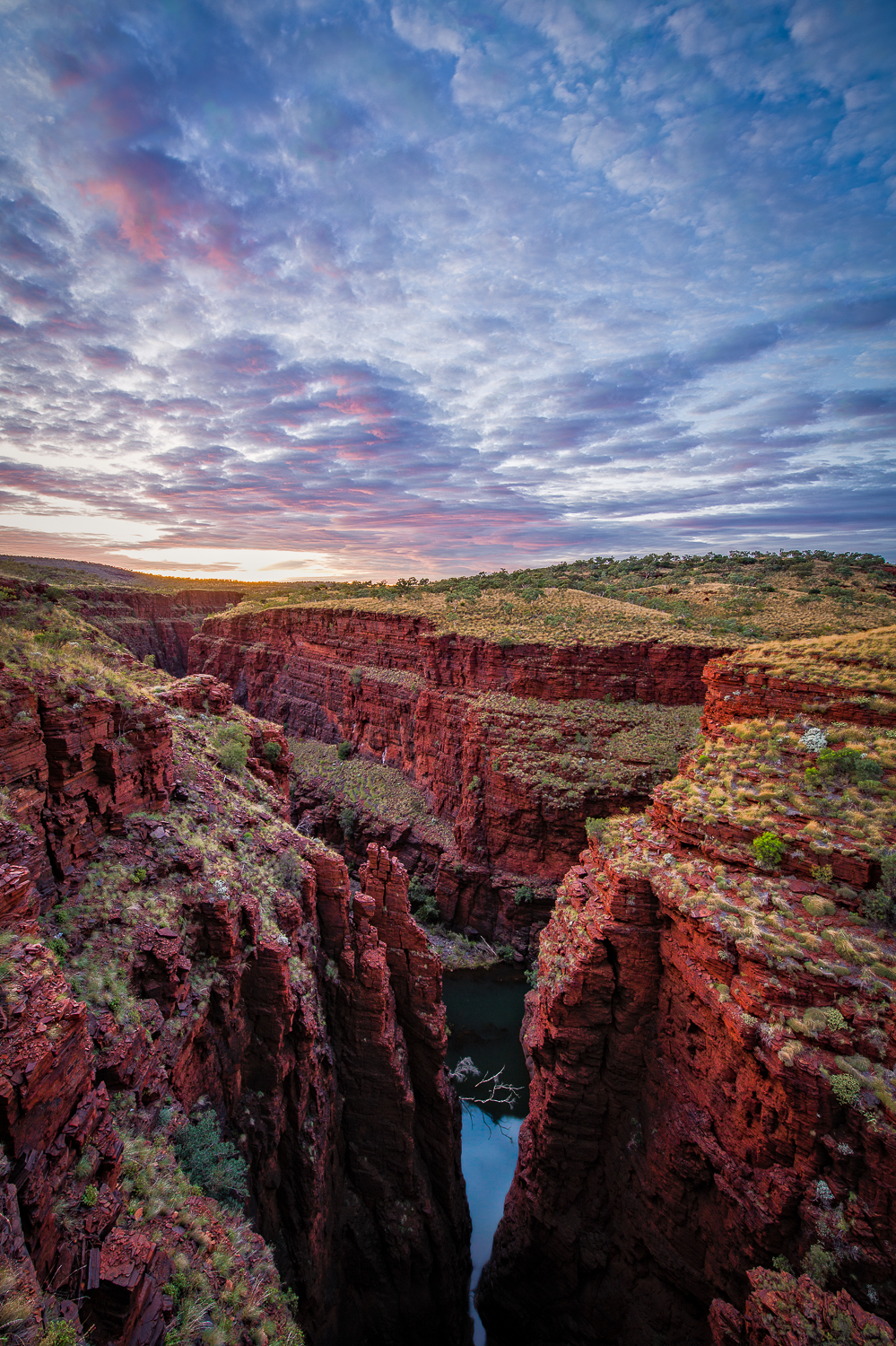 Epic Sunrise over the Red Canyons of Karijini National Park in Western Australia
