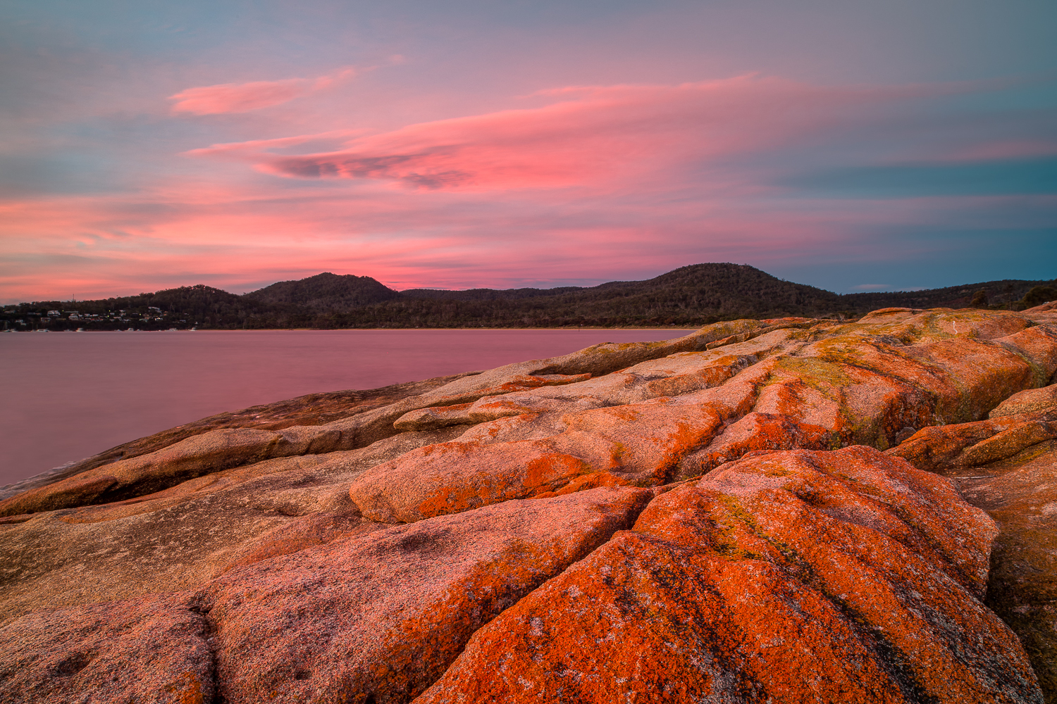 Sunset in Freycinet National Park, Tasmania