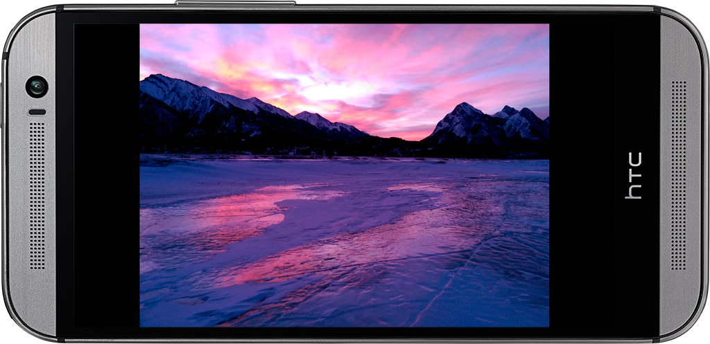 HTC One M8 displaying a photo of mine from the Canadian Rockies