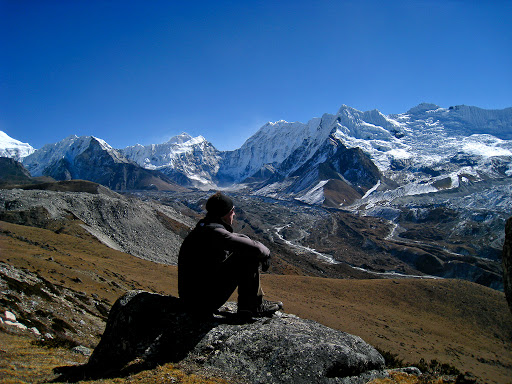 Hiking near Chukchung, Nepal in the Himalayas