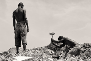 Men working to feed their families in Haiti