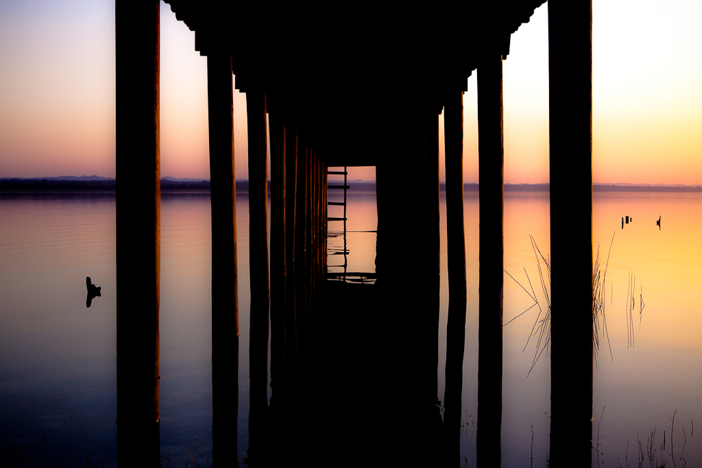 Pier in El Remate Guatemala at Sunset