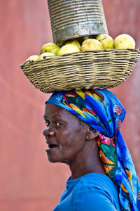 Woman in Haitian Market in Port au Prince, Haiti