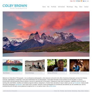 The home page for Colby Brown Photography
