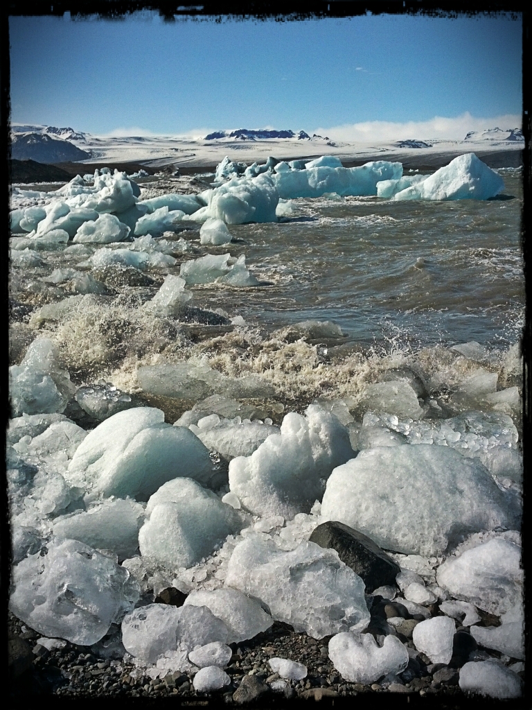 Jökulsárlón glacial lagoon with high winds Jökulsárlón glacial lagoon in Iceland with high winds