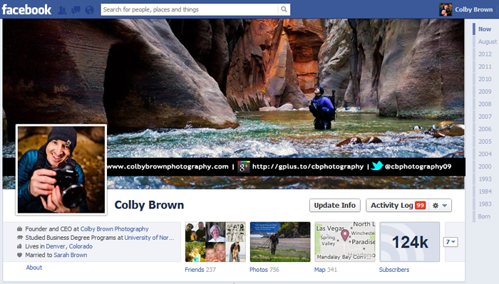 Colorado Photographer Colby Brown's Facebook Profile