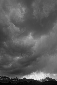 At the Dallas Divide a storm rises over mt Snuffles