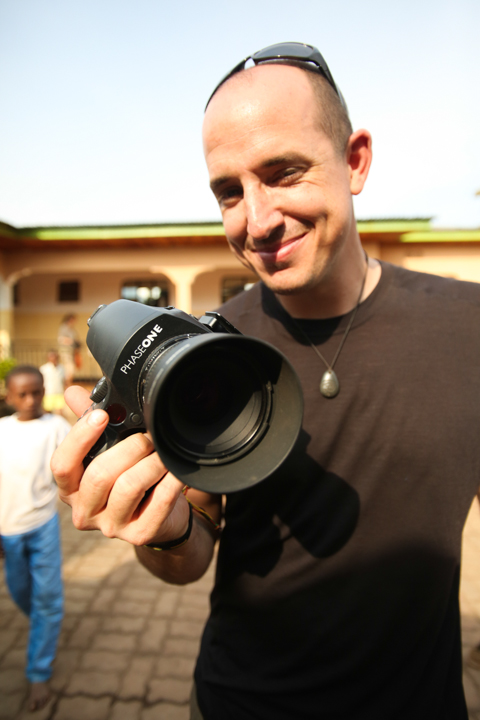 Colby Brown holding a IQ260 Phase One