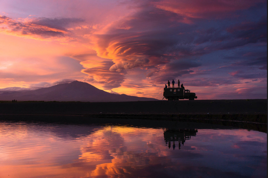 An epic sunset over Kamchatka in Russia by Chris Burkard