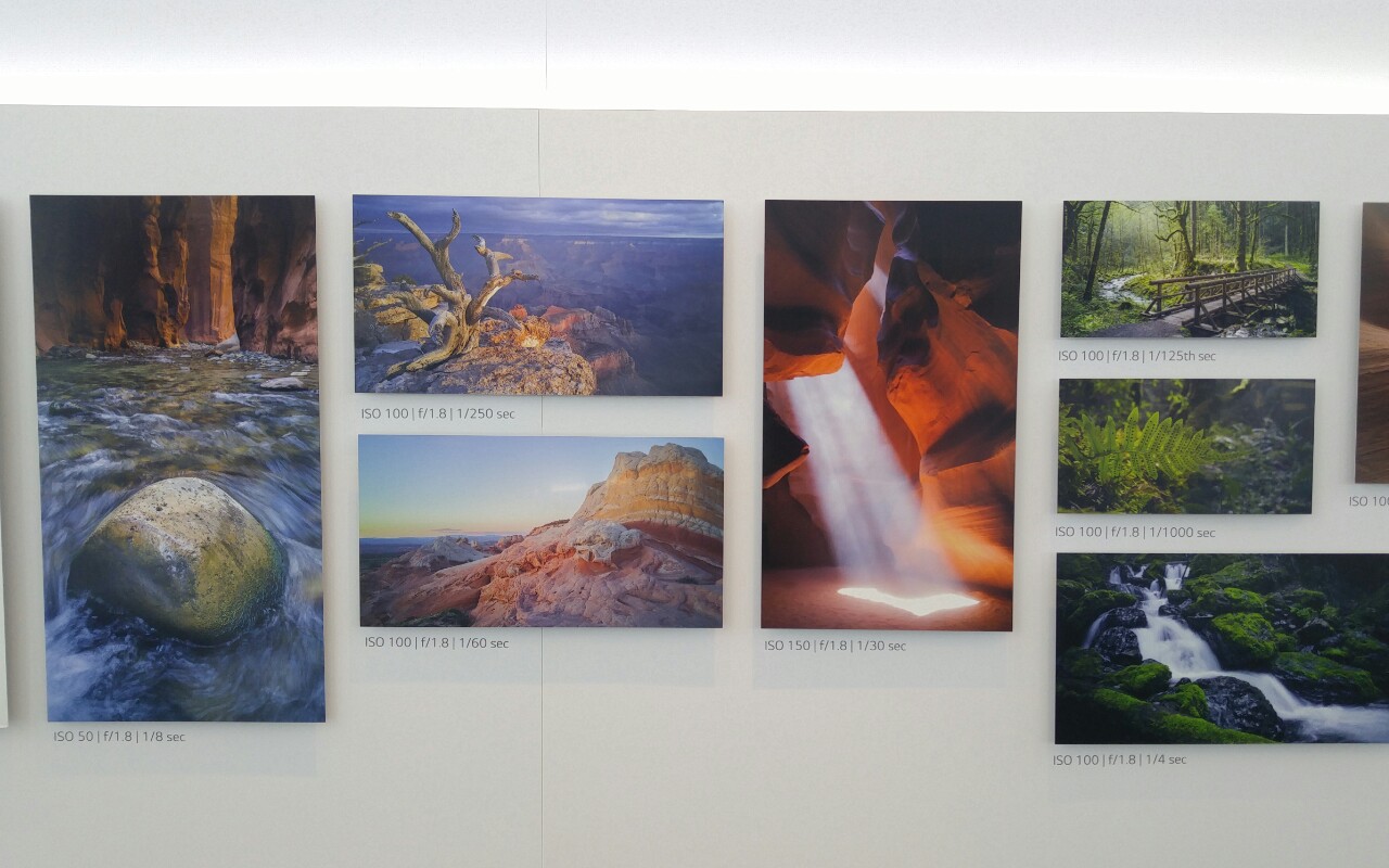 A snapshot of one of the walls on display at the LG G4 launch event with my images.