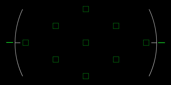 G4's AF System. The green lines on the far left and right are to help you level your horizons