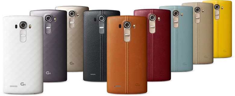 All the different back cover options with the LG G4