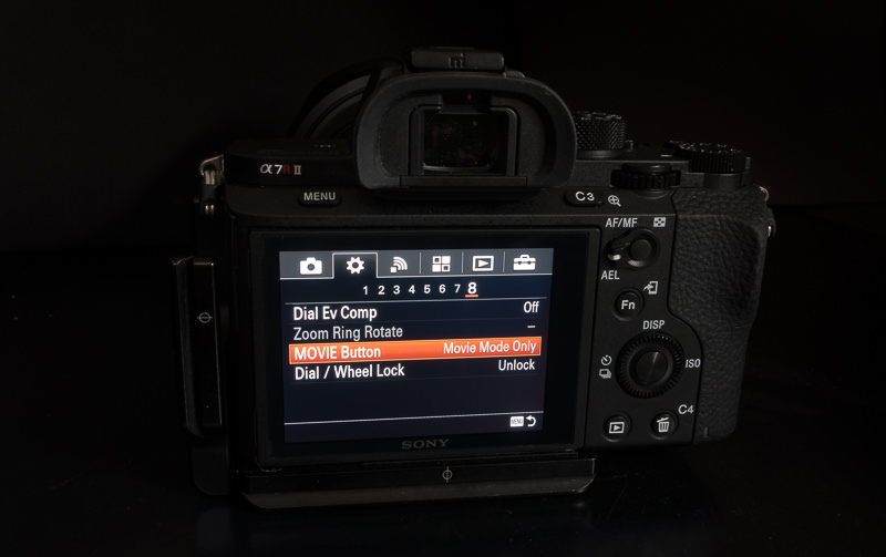 Movie Button Sony a7rII