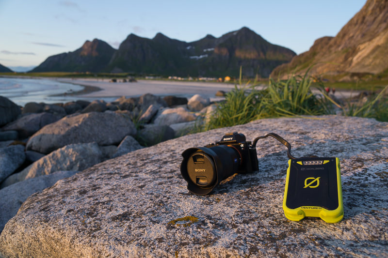 Charging a Sony a7r via a Goal Zero Venture 30 in Norway