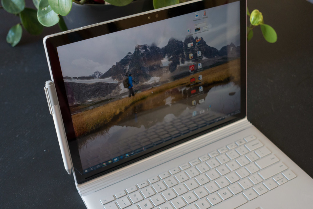 The Surface Pen can attach to the side of the Surface Book