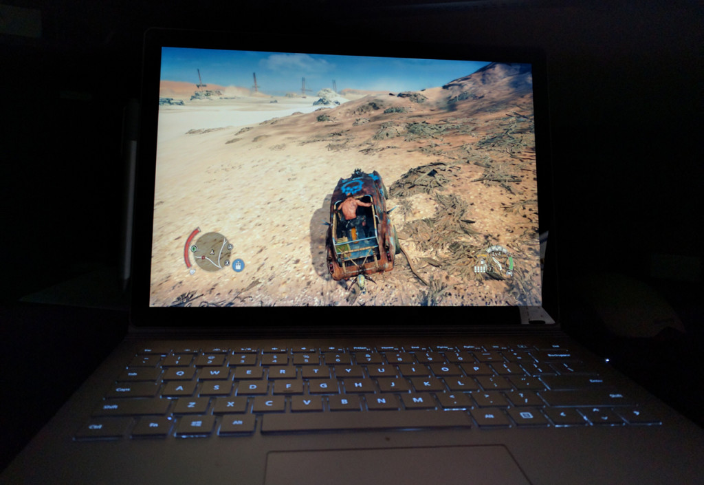 The Madmax game running well on my Surface Book