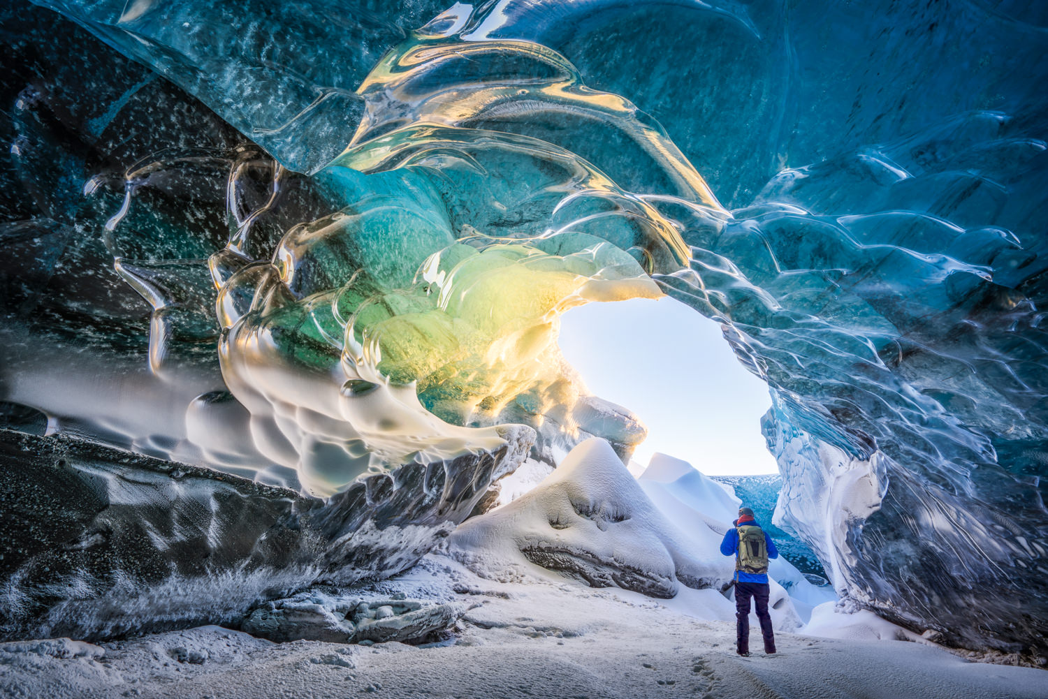 Crystal Ice Cave in Southern Iceland With Colby Brown