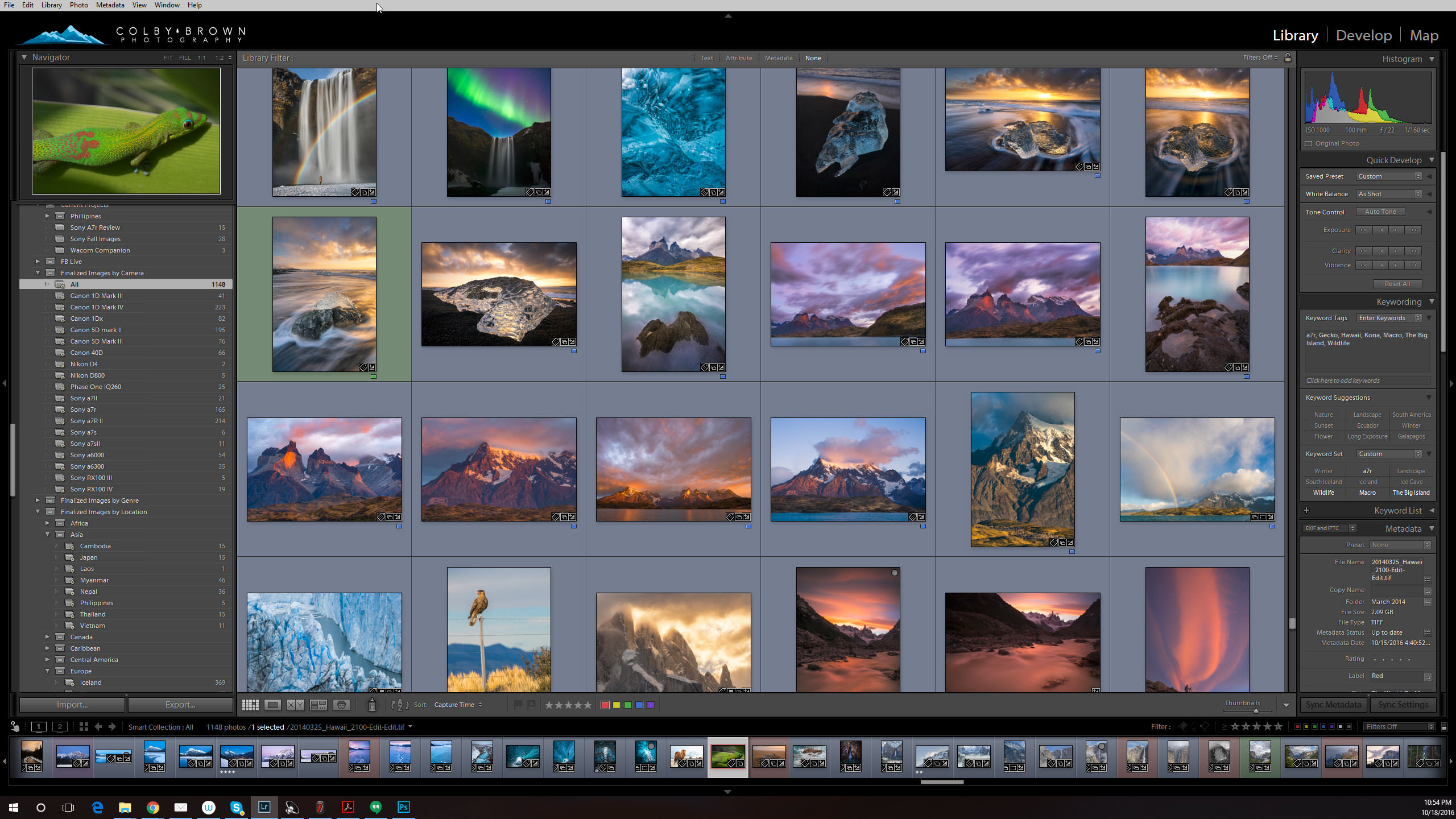 A screenshot of Adobe Lightroom running at full resolution on the SW2700PT