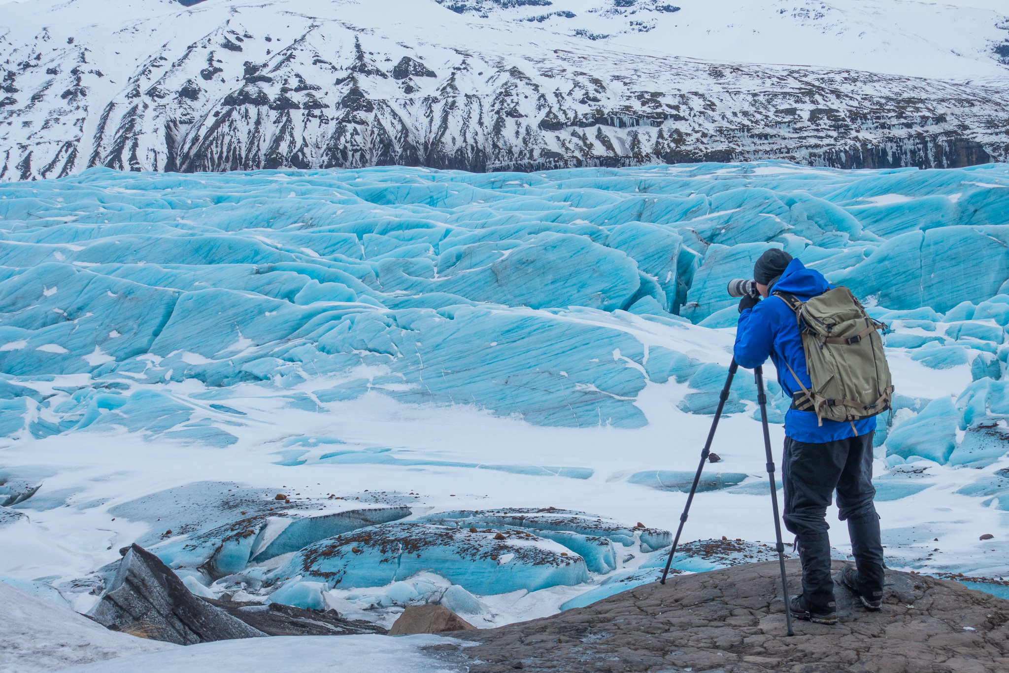 Photographing glaciers in the South of Iceland this past winter