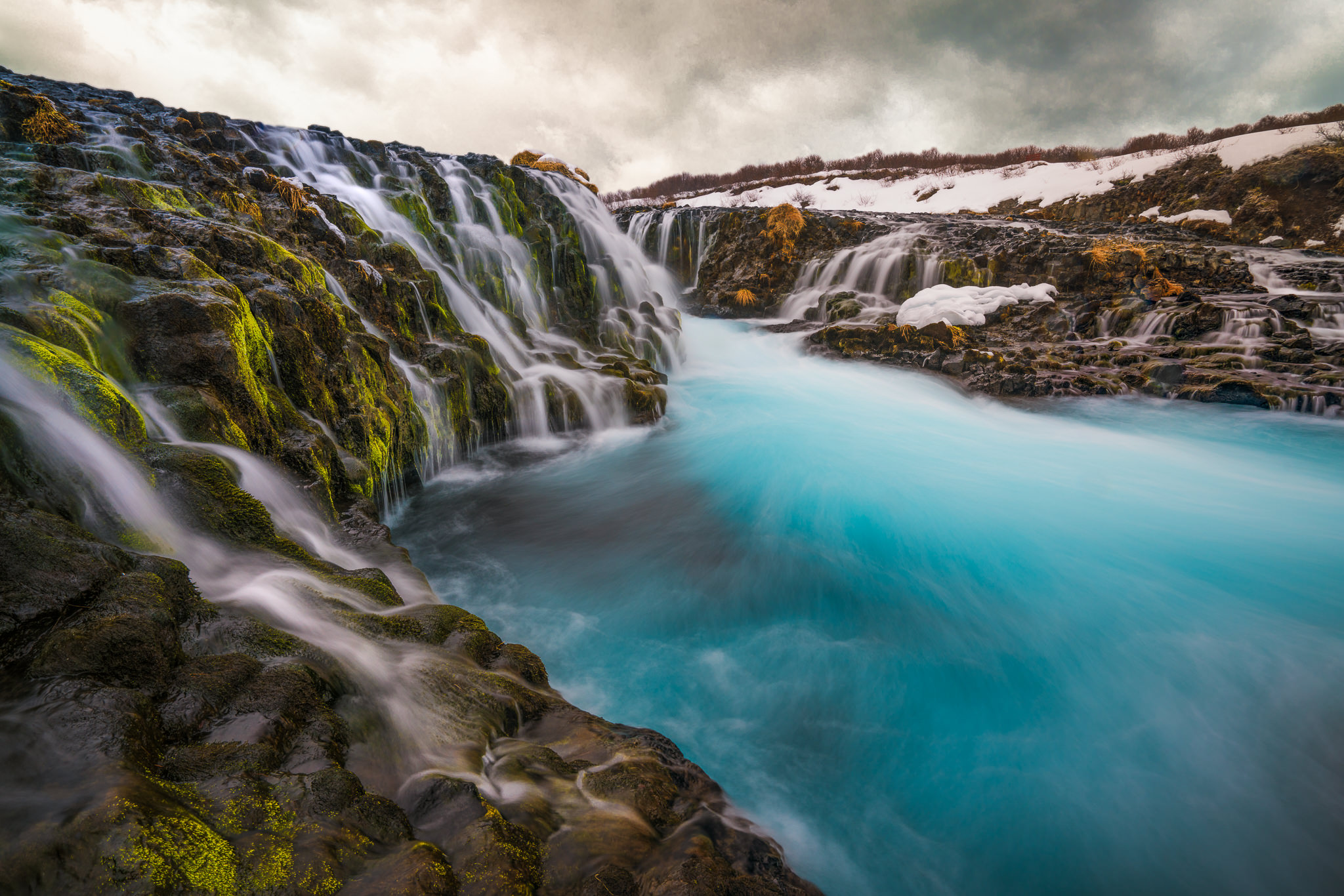 Bruarfoss Waterfall in Winter in Iceland by Colby Brown