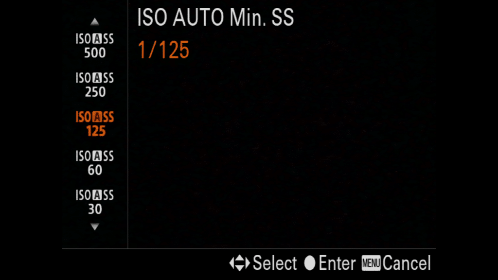 Sony a7R III ISO AUTO Min. Shutter Speed