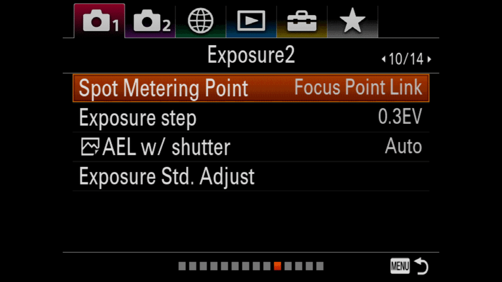 Sony a7R III Spot Metering Point