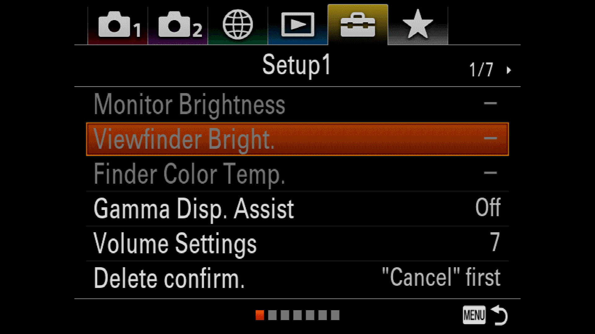 Viewfinder Auto Brightness Sony a7R III