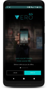 Log In Screen for Vero True Social