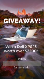 Instagram Giveaway Dell XPS 13 9370