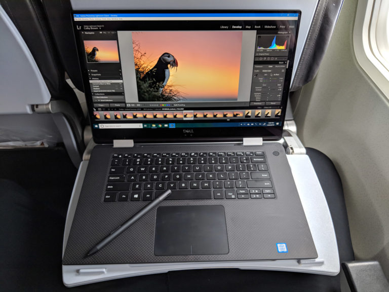 Dell XPS 15 9575 in Iceland on Plane