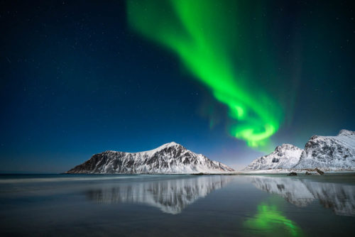 Norway Photo Workshop Aurora Reflections Beach