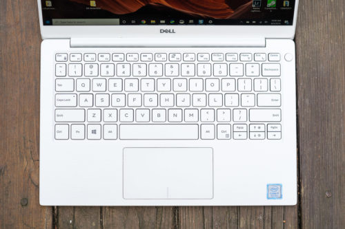 The Dell XPS 13 9380 Keyboard and Trackpad in Frost White