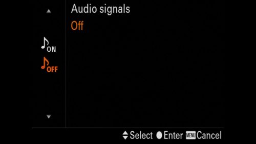 Turning off Audio Signals Sony a7R IV