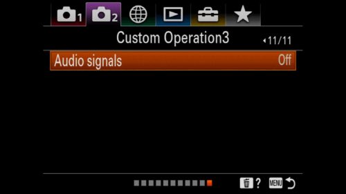 Audio Signals Sony a7R IV Settings
