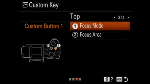 Customizing the top buttons on a Sony a7R IV