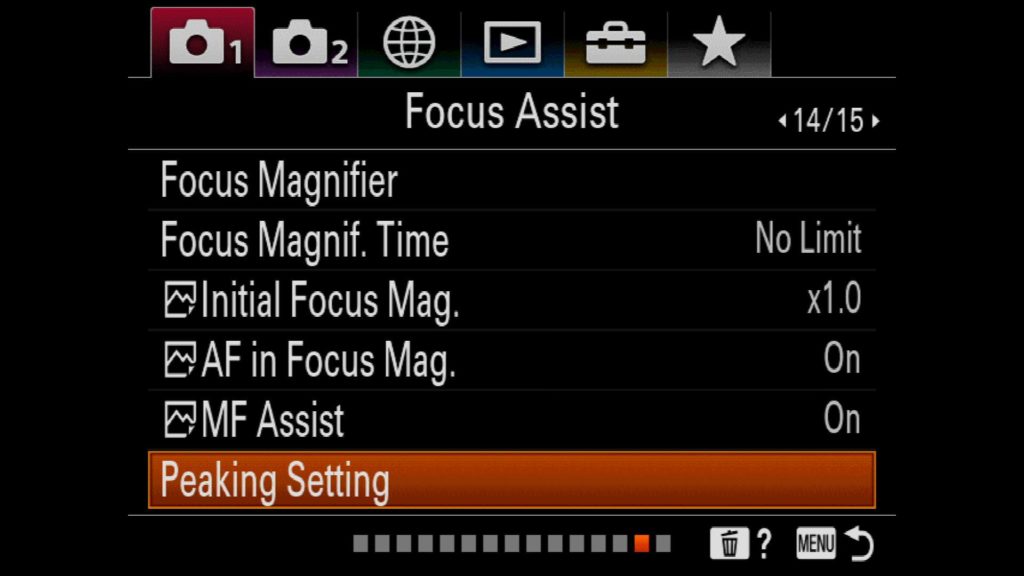 Focus Peaking Settings Sony a7R IV