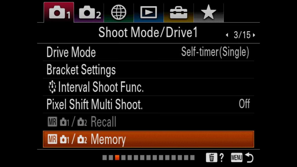 Memory Recall Functions Sony a7R IV