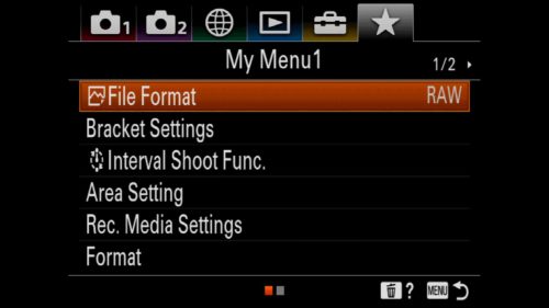 Customizing Your My Menu Settings Sony a7R IV