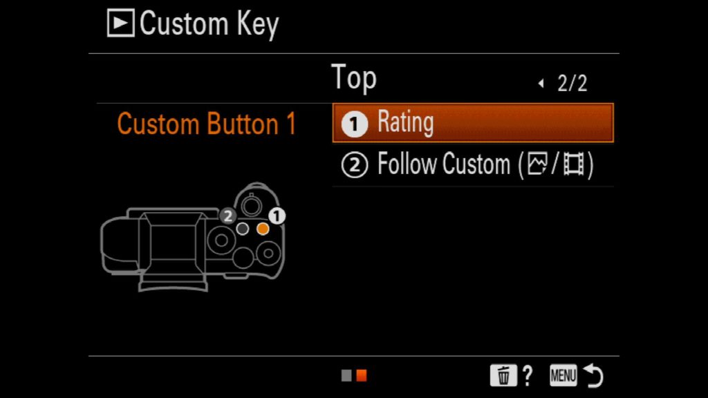 Customizing the Review Buttons Sony a7R IV