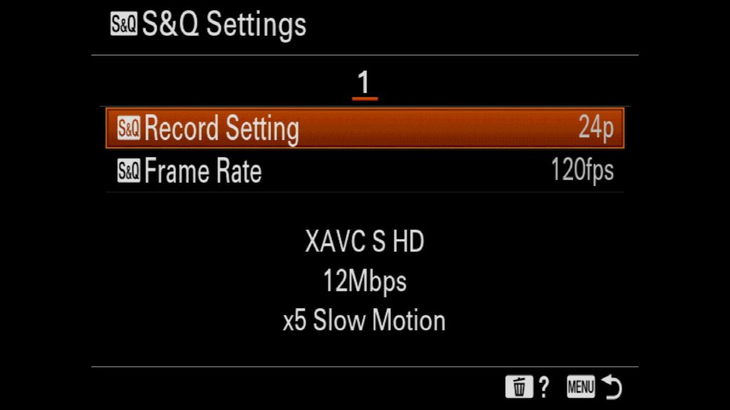 120fps Settings for S&Q Sony a7R IV