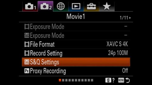S&Q Settings for Sony a7R IV