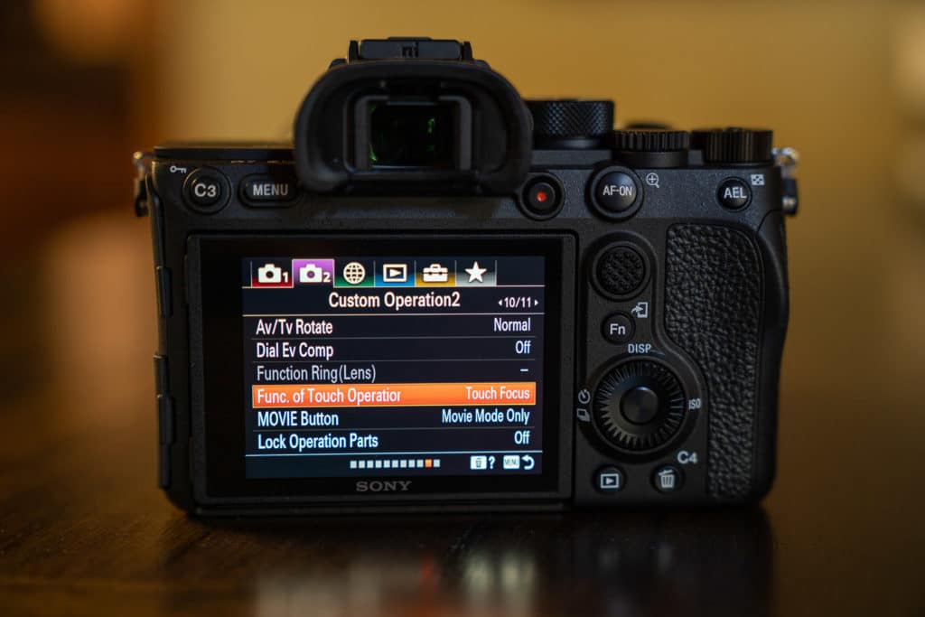 Touch Focus Setting Sony a7R IV