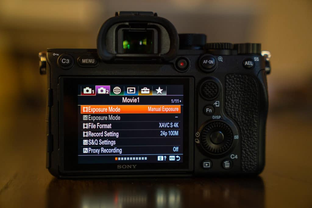 Movies Settings Sony a7R IV