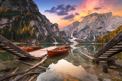 Lago de Braies Lake Sunrise - Dolomites Photography Workshop with Colby Brown