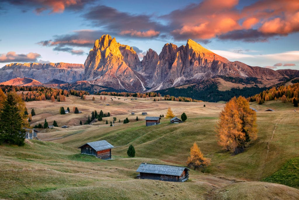 Dolomites. Landscape image of Seiser Alm a Dolomite plateau and