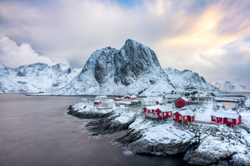 Sunrise Over Hamnoy in the Lofoten Islands of Norway with the Sony 20mm f/1.8 G Lens